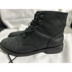 Women’s Thursday Boot Co Black Front Lace Up Captains Matte Size 9 Made In USA